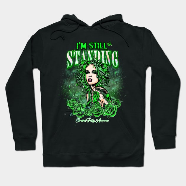 Cerebral Palsy awareness Beautiful Girl with tattoo I'm still standing supporting gift for  Cerebral Palsy fighter Hoodie by Gost